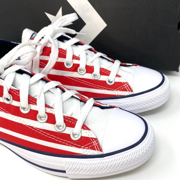🌿Sale🌿 Converse Chuck Taylor AS Canvas Low Top Red Blue Mens Size 10.5 167838F - Picture 9 of 16